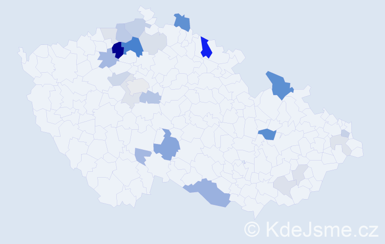 Příjmení: 'Minka', počet výskytů 64 v celé ČR