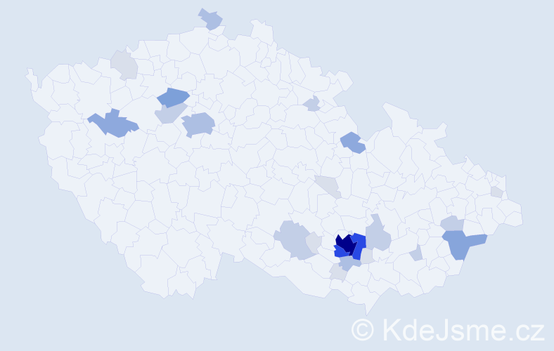 Příjmení: 'Rudolecký', počet výskytů 82 v celé ČR