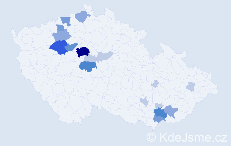 Příjmení: 'Már', počet výskytů 53 v celé ČR