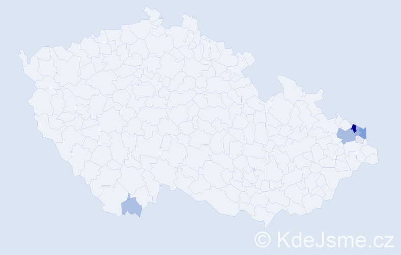 Příjmení: 'Buglová', počet výskytů 34 v celé ČR