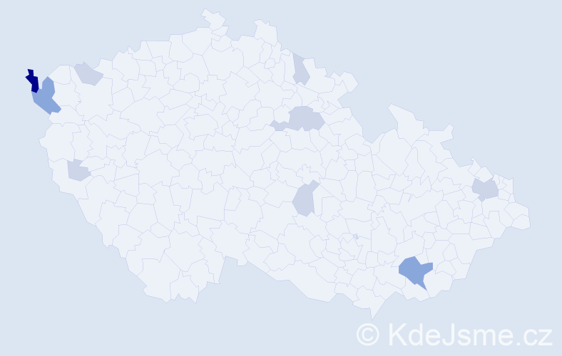Příjmení: 'Wunderlichová', počet výskytů 26 v celé ČR