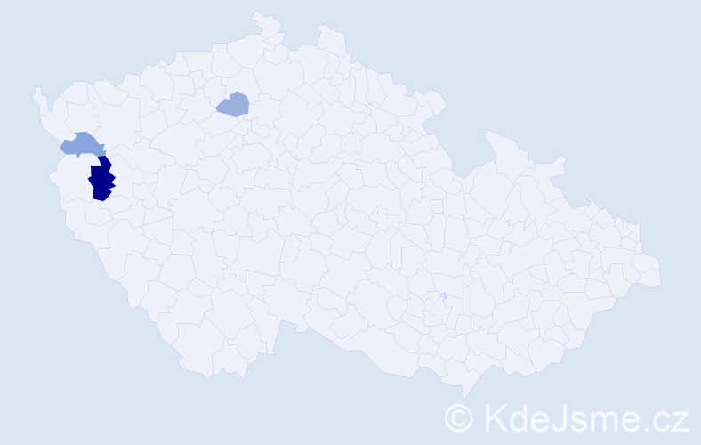 Příjmení: 'Lokšeninec', počet výskytů 5 v celé ČR
