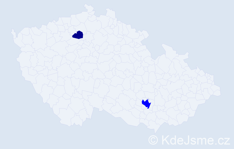 Příjmení: 'Kajetán', počet výskytů 9 v celé ČR