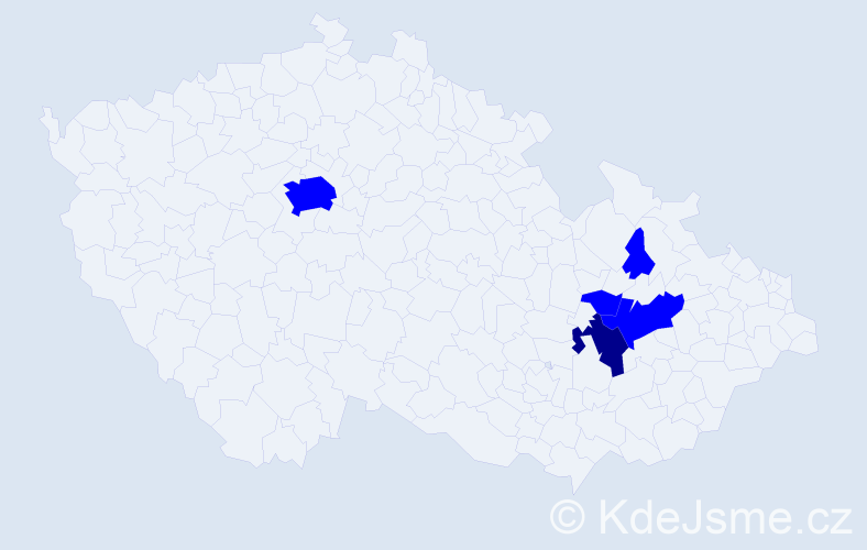 Příjmení: 'Vagaská', počet výskytů 6 v celé ČR