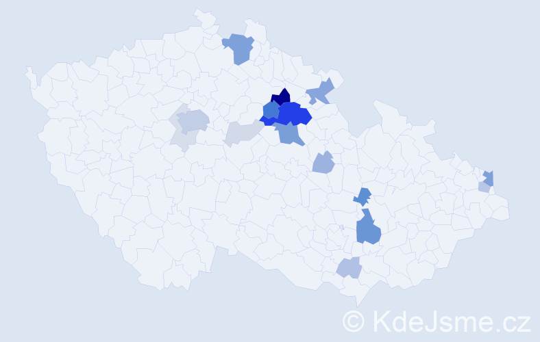 Příjmení: 'Tluková', počet výskytů 65 v celé ČR