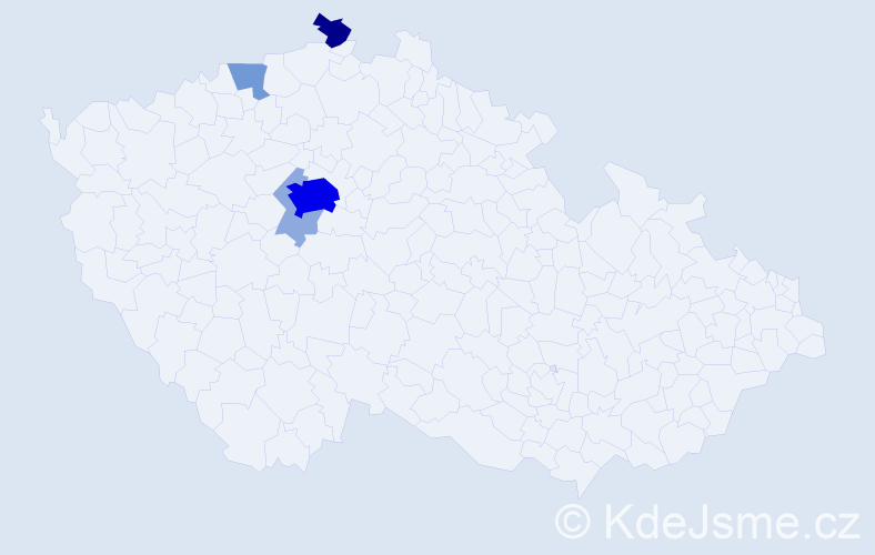 Příjmení: 'Daitl', počet výskytů 14 v celé ČR