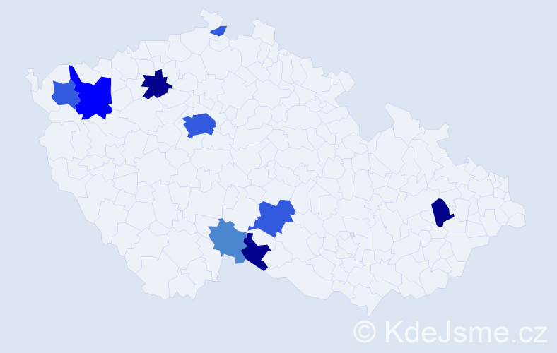 Příjmení: 'Kudrfalec', počet výskytů 33 v celé ČR