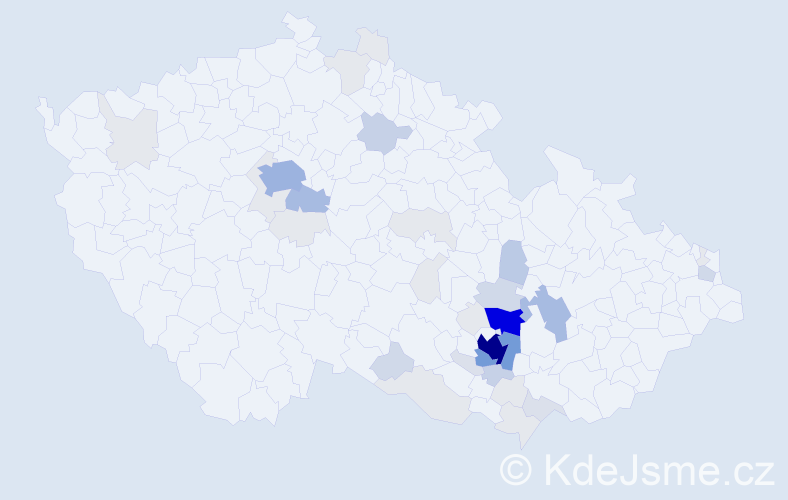 Příjmení: 'Kyzlink', počet výskytů 162 v celé ČR