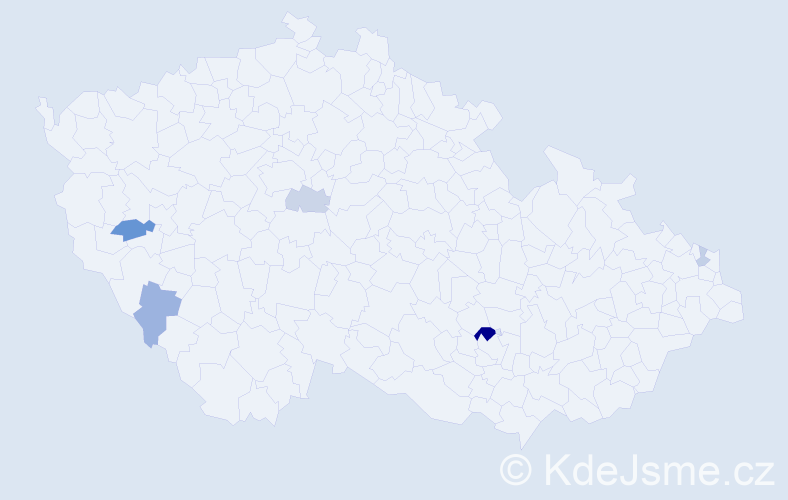Příjmení: 'Vašeková', počet výskytů 10 v celé ČR