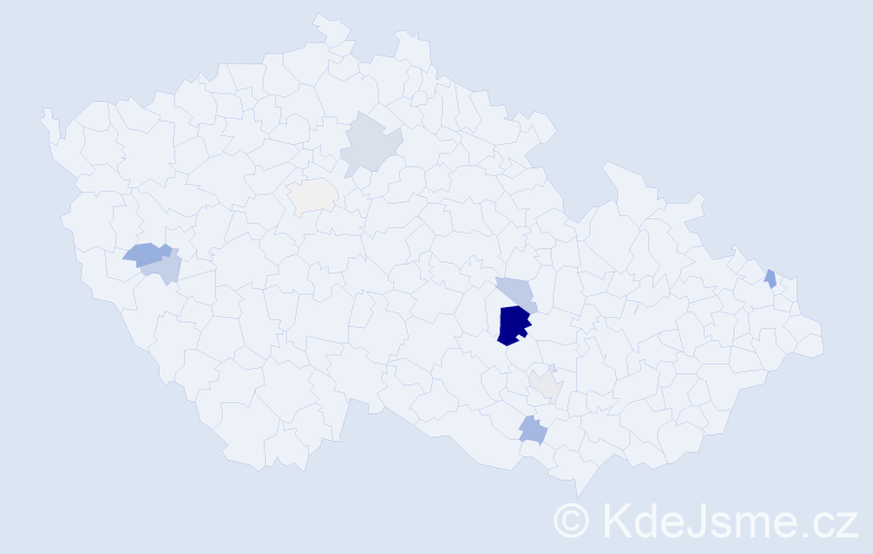 Příjmení: 'Drlová', počet výskytů 23 v celé ČR