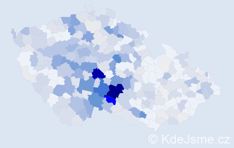 Příjmení: 'Vondrák', počet výskytů 1235 v celé ČR