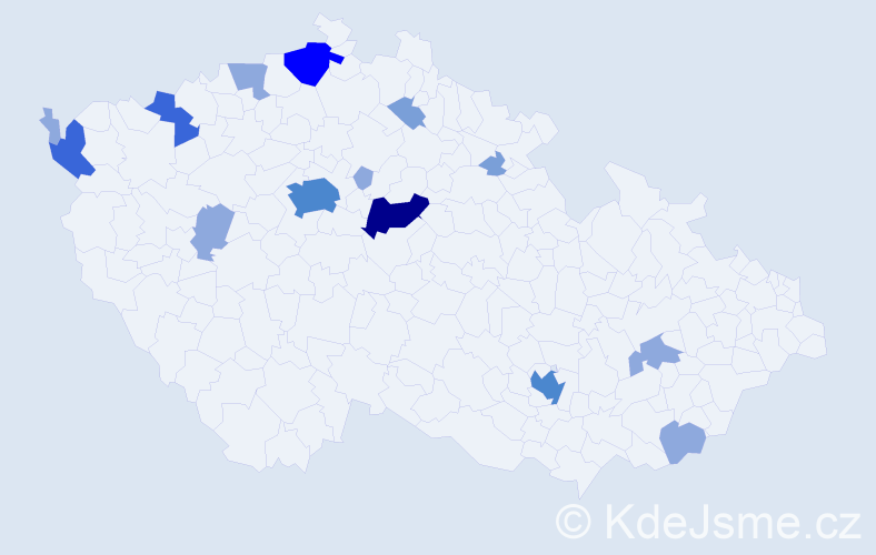 Příjmení: 'Ledašil', počet výskytů 36 v celé ČR