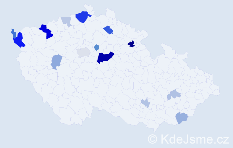 Příjmení: 'Ledašil', počet výskytů 36 v celé ČR