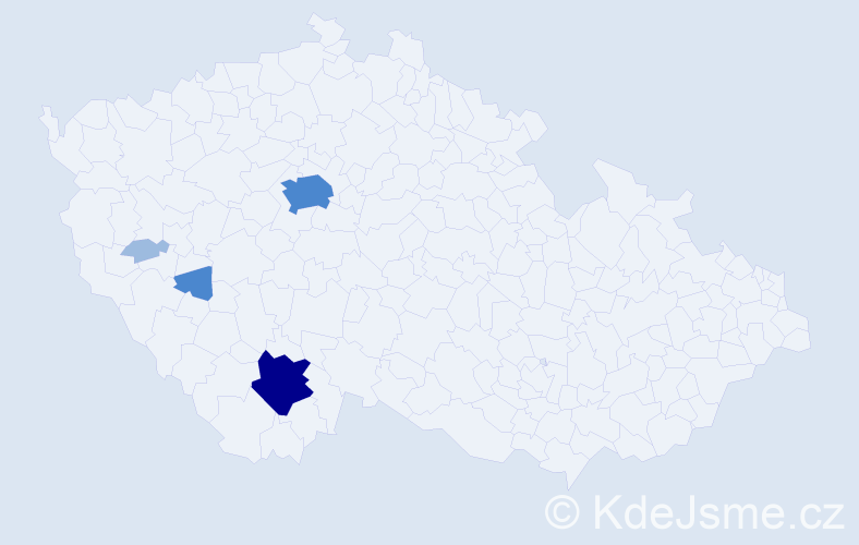 Příjmení: 'Rubicková', počet výskytů 9 v celé ČR