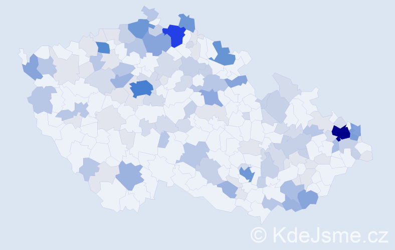 Příjmení: 'Macko', počet výskytů 401 v celé ČR