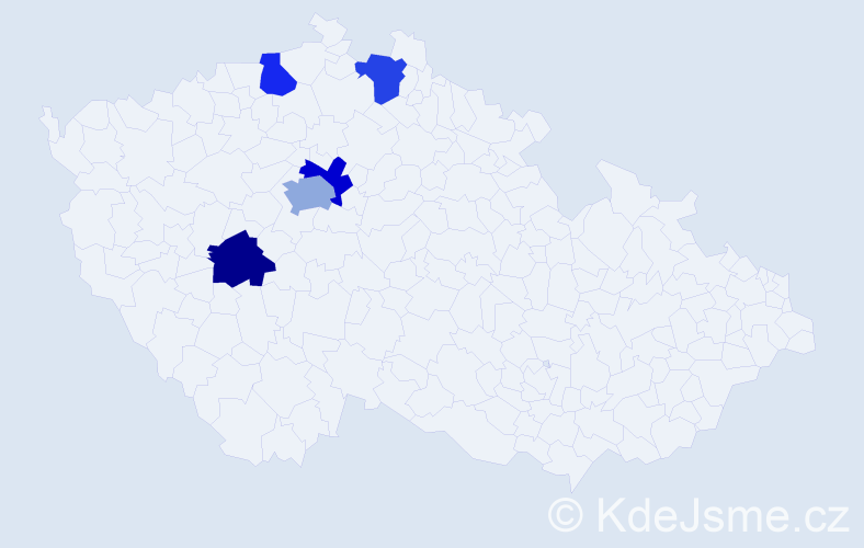 Příjmení: 'Pushkash', počet výskytů 6 v celé ČR