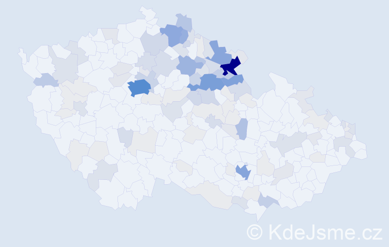 Příjmení: 'Lelková', počet výskytů 433 v celé ČR