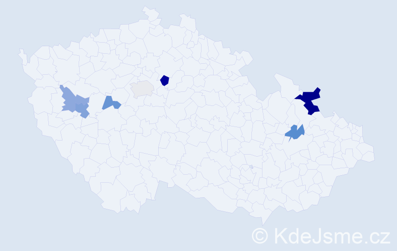 Příjmení: 'Pethsová', počet výskytů 13 v celé ČR