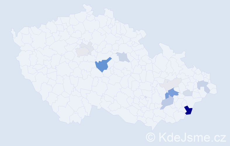 Příjmení: 'Ginter', počet výskytů 45 v celé ČR