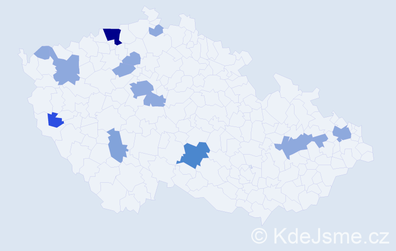 Příjmení: 'Dietzová', počet výskytů 29 v celé ČR