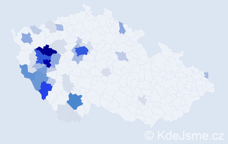 Příjmení: 'Fránová', počet výskytů 151 v celé ČR