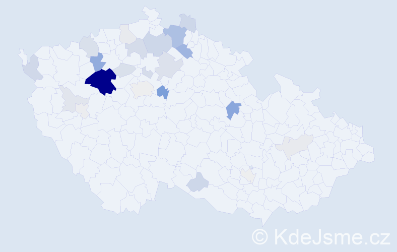 Příjmení: 'Bretšnajdr', počet výskytů 75 v celé ČR