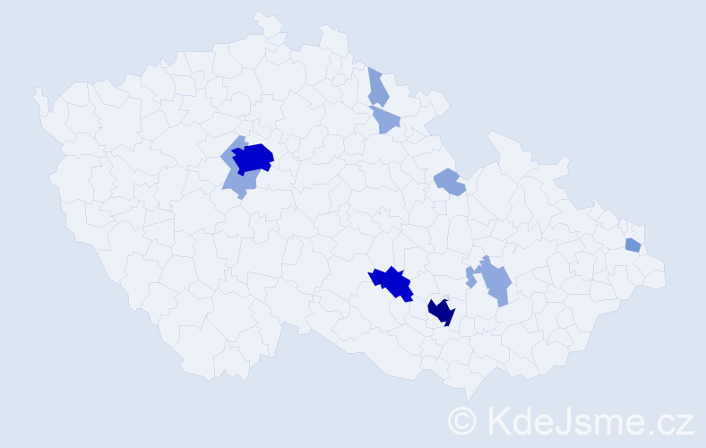 Příjmení: 'Kytnar', počet výskytů 35 v celé ČR