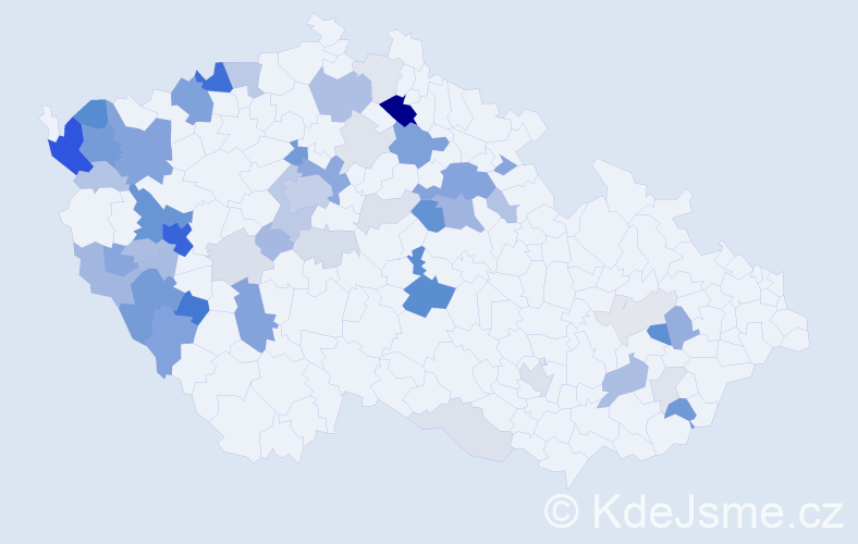 Příjmení: 'Dlesk', počet výskytů 182 v celé ČR