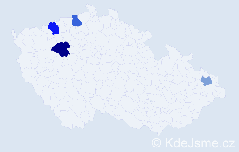 Příjmení: 'Kádárová', počet výskytů 4 v celé ČR