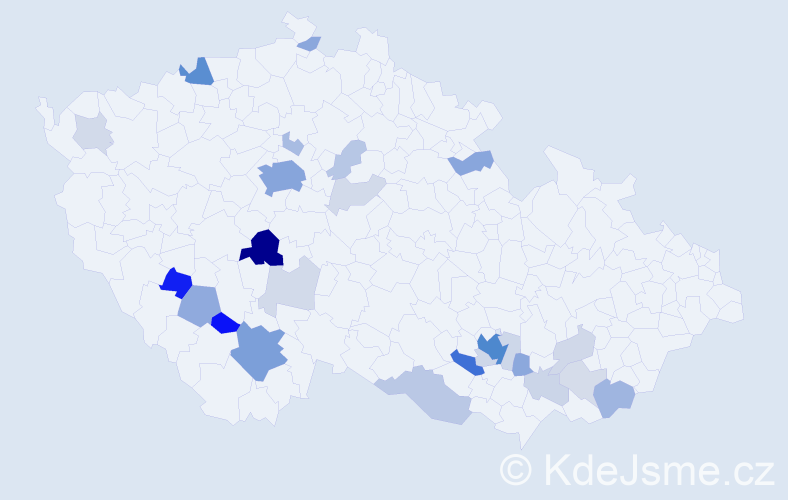 Příjmení: 'Fried', počet výskytů 102 v celé ČR