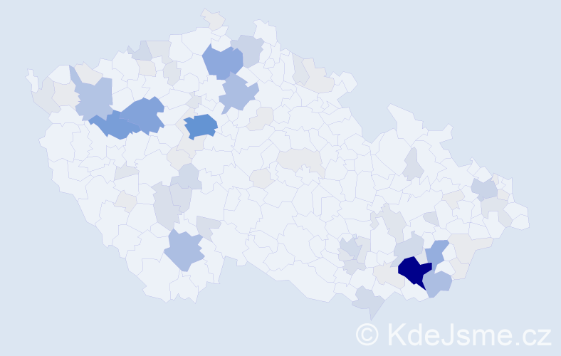 Příjmení: 'Knot', počet výskytů 270 v celé ČR