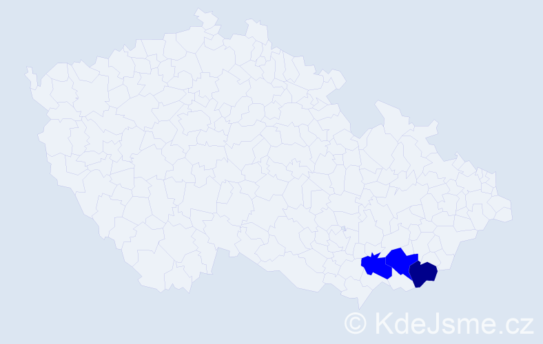 Příjmení: 'Zancová', počet výskytů 4 v celé ČR