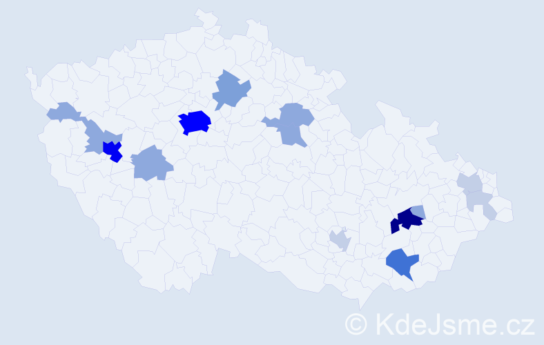 Příjmení: 'Kubanová', počet výskytů 52 v celé ČR