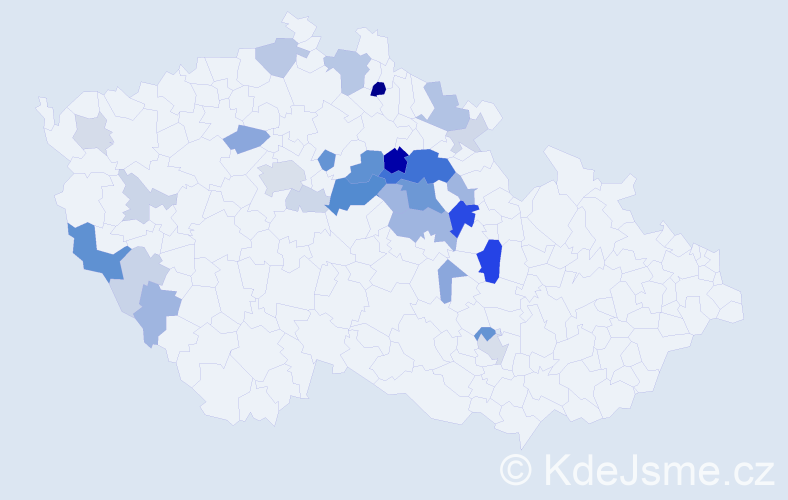 Příjmení: 'Bendák', počet výskytů 90 v celé ČR