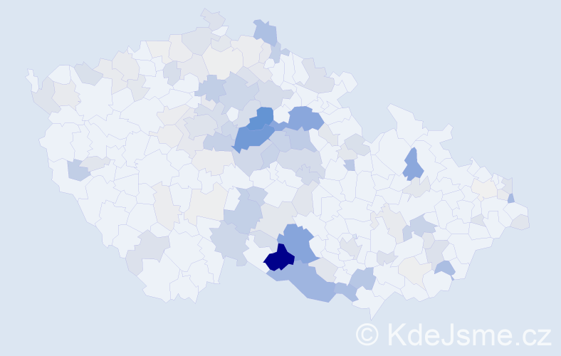 Příjmení: 'Bulíček', počet výskytů 421 v celé ČR