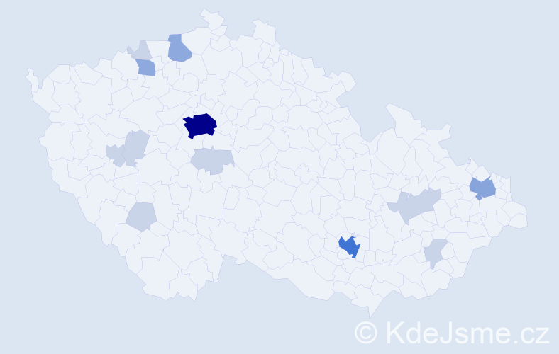 Příjmení: 'Kolev', počet výskytů 34 v celé ČR