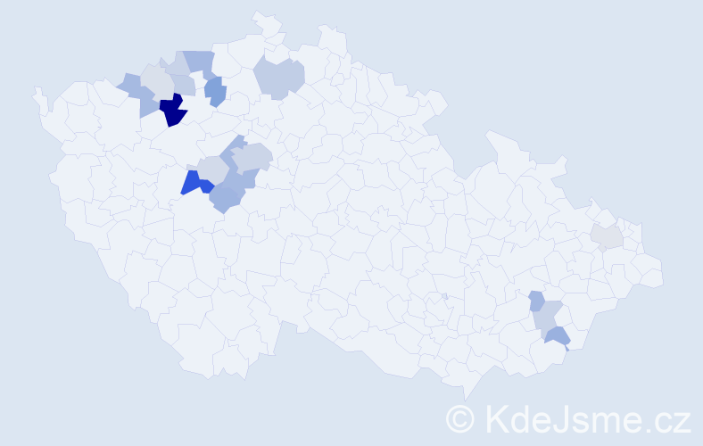 Příjmení: 'Chotová', počet výskytů 54 v celé ČR