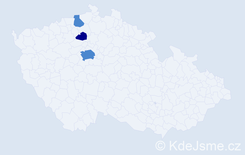 Příjmení: 'Bačkády', počet výskytů 5 v celé ČR