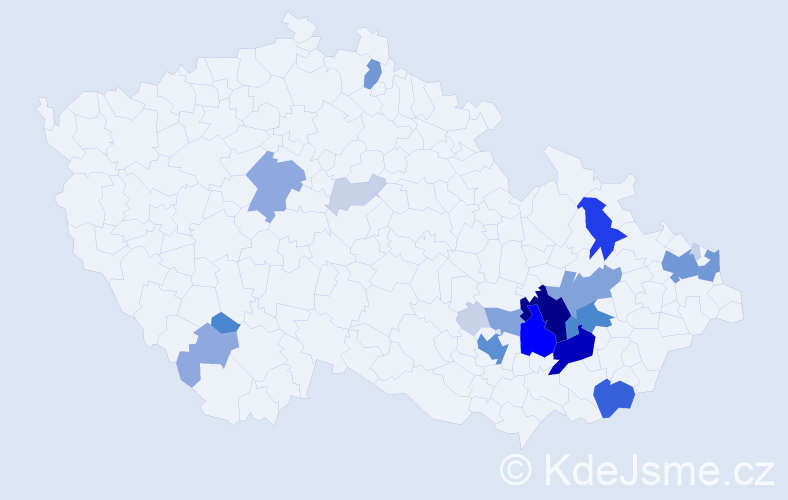 Příjmení: 'Vincenec', počet výskytů 95 v celé ČR