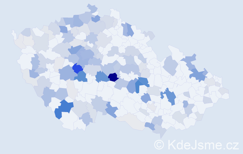 Příjmení: 'Tesárková', počet výskytů 526 v celé ČR