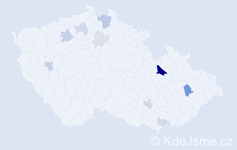 Příjmení: 'Benk', počet výskytů 26 v celé ČR