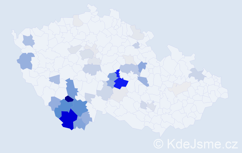 Příjmení: 'Pártlová', počet výskytů 178 v celé ČR