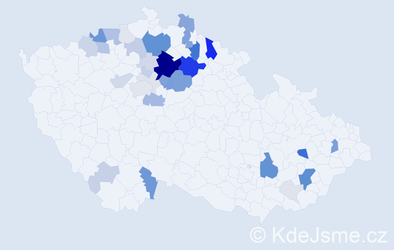 Příjmení: 'Klacek', počet výskytů 143 v celé ČR