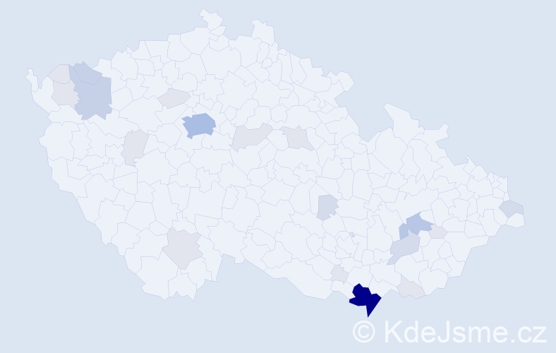 Příjmení: 'Kruták', počet výskytů 66 v celé ČR