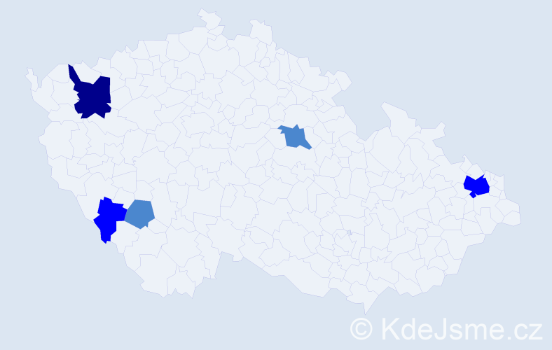 Příjmení: 'Kavec', počet výskytů 9 v celé ČR