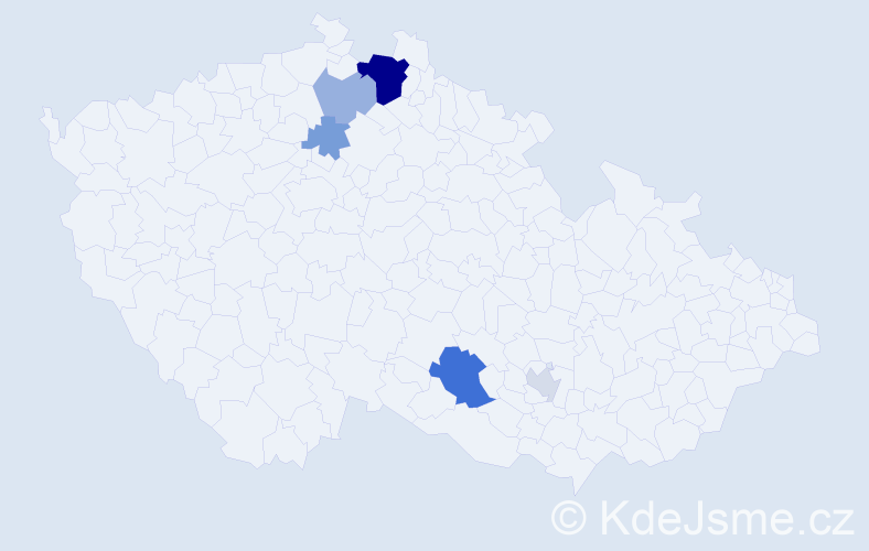 Příjmení: 'Chodur', počet výskytů 14 v celé ČR