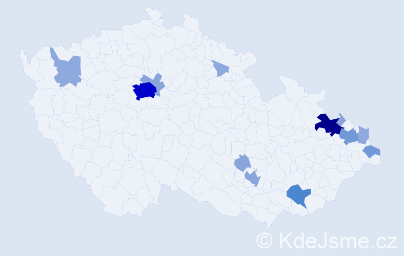 Příjmení: 'Krysta', počet výskytů 40 v celé ČR