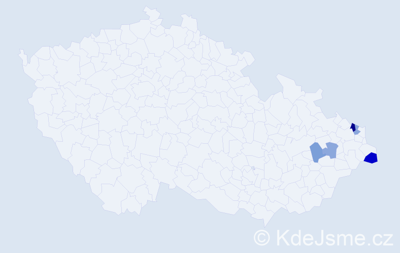 Příjmení: 'Mrukwiová', počet výskytů 8 v celé ČR