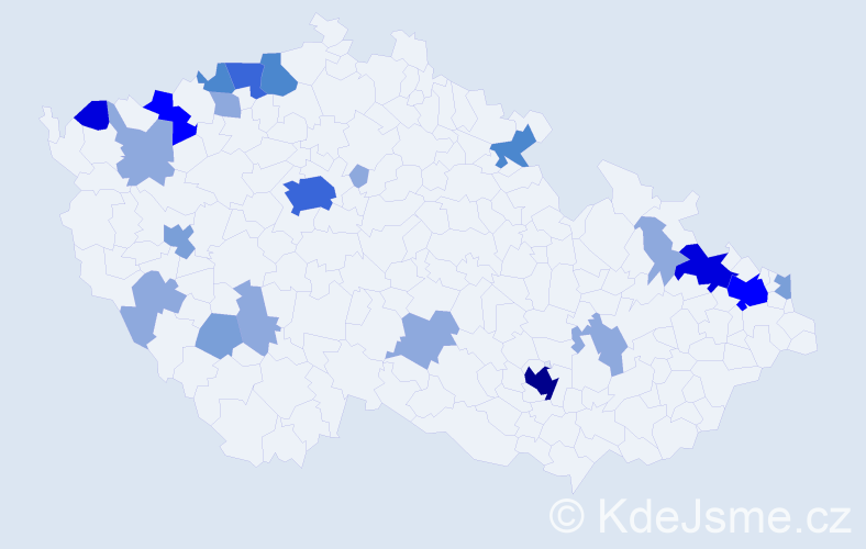 Příjmení: 'Krämer', počet výskytů 60 v celé ČR