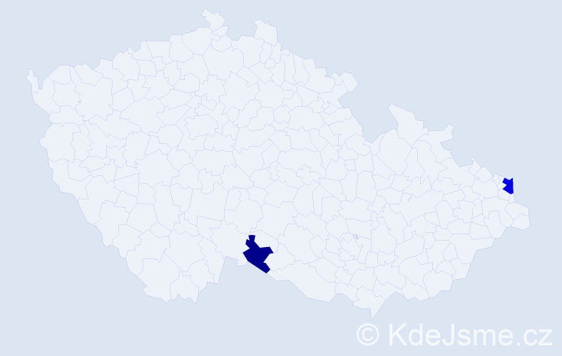 Příjmení: 'Keskeny', počet výskytů 8 v celé ČR